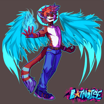 Crimson showing off his Fire Magic. Art by Batnoise.