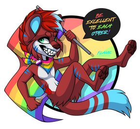 Crimson showing his Colours. Art by FlameExpression.